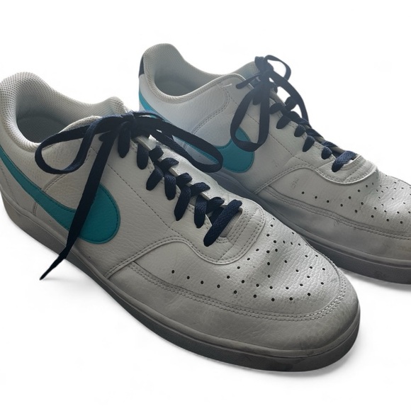 Nike Other - Nike White and Teal Men's Sneakers. Court Vision. Size 13.